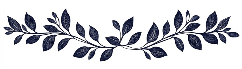 Obraz premium Elegant leafy design nature inspired artwork digital illustration minimalist style aesthetic appeal