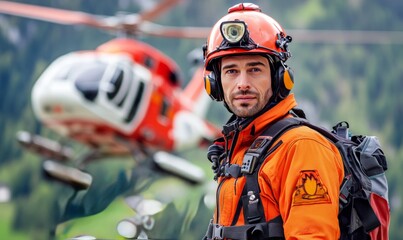 professional rescue service against outdoor danger