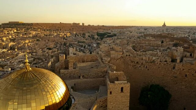 Aerial View of an Ancient Style Israeli City Generative AI