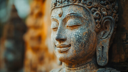 Curly-Haired Woman in Festive Lighting