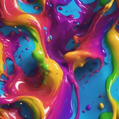 colorful background with splashes, liquid rainbow splashing, liquid colors flow in motion