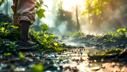 Scenes of pollution and deforestation, highlighting the environmental challenges faced by communities in developing regions and the urgent need for sustainable solutions.