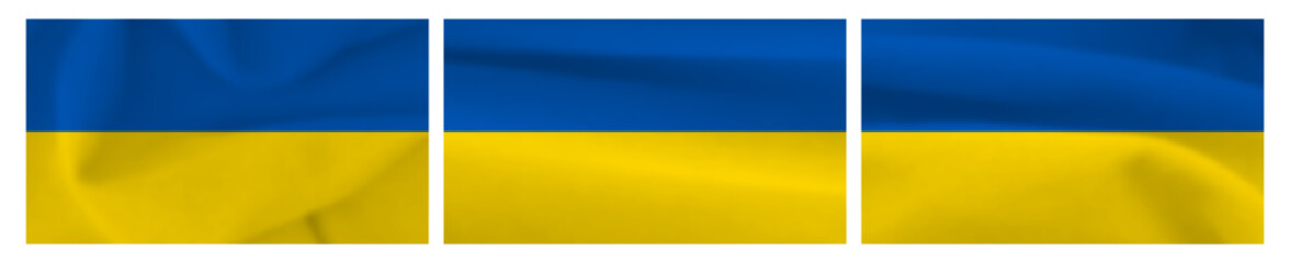 Set of Ukrainian national flags