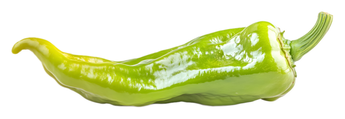 vibrant anaheim pepper isolated on white background 