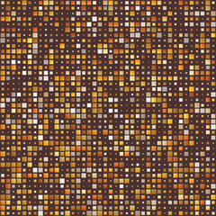 Geometric background. Gradiented squares in multiple colors. Earthy brown, warm orange, dark gray. Fancy vector illustration.