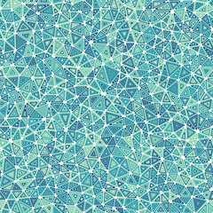 Abstract Mosaic Background. Small triangles size. Multiple repeated inner triangles. Multicolored style. Repeatable pattern. Elegant vector tiles. Seamless vector illustration.