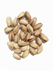Cracked, salted pistachios in a shell 