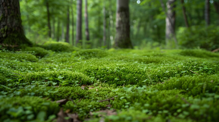 Enchanting Moss-Covered Forest Floor: A Captivating Snapshot of Nature's Lush and Vibrant Beauty