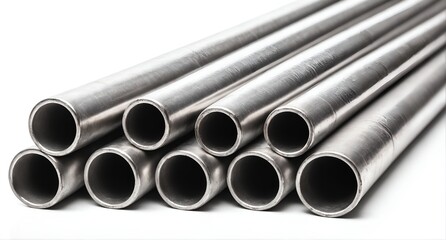 Steel cylinder pipe. Chrome metal pipes for industry and construction