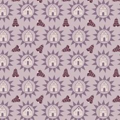 Christmas decor seamless vector pattern