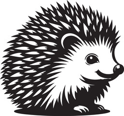 Hedgehog Silhouette Vector Art on White Background - Cute Forest Animal Icon Design

