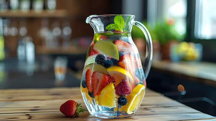 "Tantalizing pictures of colorful fruit-infused water, the perfect drink for staying refreshed and healthy"