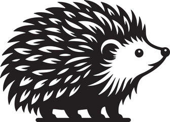 Hedgehog Silhouette Vector Art on White Background - Cute Forest Animal Icon Design

