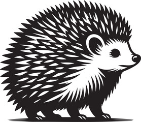 Hedgehog Silhouette Vector Art on White Background - Cute Forest Animal Icon Design

