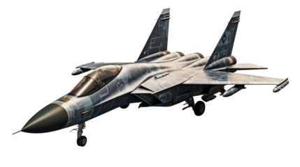  jet fighter isolated on a white transparent background
