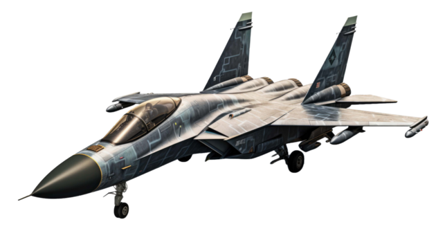  jet fighter isolated on a white transparent background