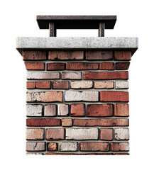 Naklejka premium Wall-shaped chimney on a white background. isolated background.