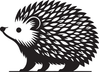 Hedgehog Silhouette Vector Art on White Background - Cute Forest Animal Icon Design

