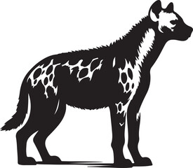 Hyena Silhouette Vector Art on White Background - Wild Scavenger Animal Icon Design

