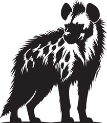 Hyena Silhouette Vector Art on White Background - Wild Scavenger Animal Icon Design

