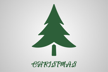 A vector illustration and logo of a simple, minimalistic Christmas tree in green, ideal for holiday-themed designs, decor, and branding with a clean aesthetic or as a business logo.