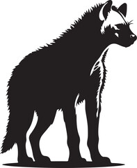 Hyena Silhouette Vector Art on White Background - Wild Scavenger Animal Icon Design

