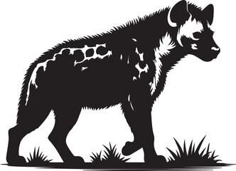Hyena Silhouette Vector Art on White Background - Wild Scavenger Animal Icon Design


