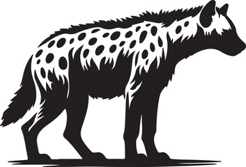 Hyena Silhouette Vector Art on White Background - Wild Scavenger Animal Icon Design

