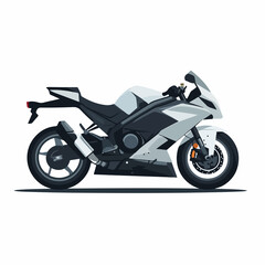 Fototapeta premium Flat Motorcycle Illustration with Shadow Vector Art
