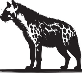 Hyena Silhouette Vector Art on White Background - Wild Scavenger Animal Icon Design

