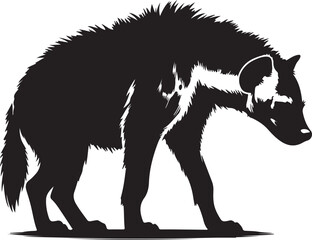 Hyena Silhouette Vector Art on White Background - Wild Scavenger Animal Icon Design

