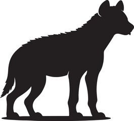 Hyena Silhouette Vector Art on White Background - Wild Scavenger Animal Icon Design

