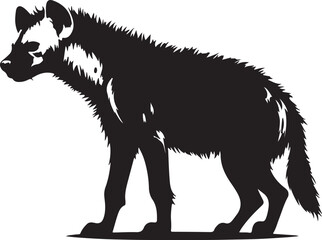 Hyena Silhouette Vector Art on White Background - Wild Scavenger Animal Icon Design

