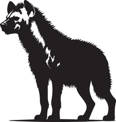 Hyena Silhouette Vector Art on White Background - Wild Scavenger Animal Icon Design


