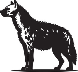 Hyena Silhouette Vector Art on White Background - Wild Scavenger Animal Icon Design

