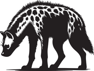 Hyena Silhouette Vector Art on White Background - Wild Scavenger Animal Icon Design

