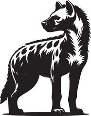 Hyena Silhouette Vector Art on White Background - Wild Scavenger Animal Icon Design

