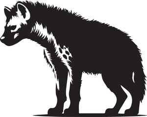 Hyena Silhouette Vector Art on White Background - Wild Scavenger Animal Icon Design

