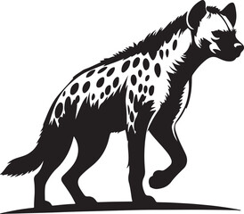 Hyena Silhouette Vector Art on White Background - Wild Scavenger Animal Icon Design

