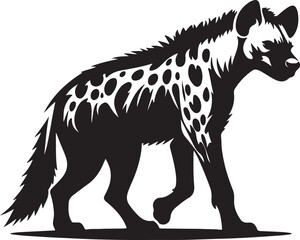 Hyena Silhouette Vector Art on White Background - Wild Scavenger Animal Icon Design

