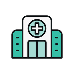 Obraz premium Hospital building icon vector design templates simple and modern