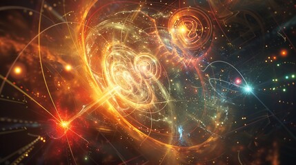 Visual representation of the Higgs boson field interacting with other fundamental particles