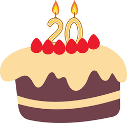 20th Birthday Cake Anniversary