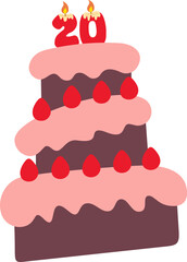 20th Birthday Cake Anniversary