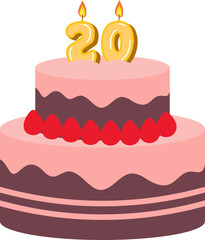 20th Birthday Cake Anniversary