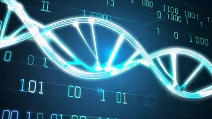 Visual Representation of DNA Structure With Binary Code Background Generative AI - Powered by Adobe
