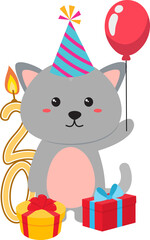 Birthday Animal Cute With Number 20TH