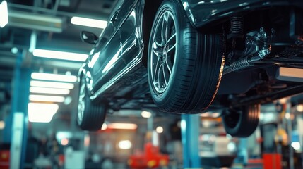 Car Underside in Repair Shop