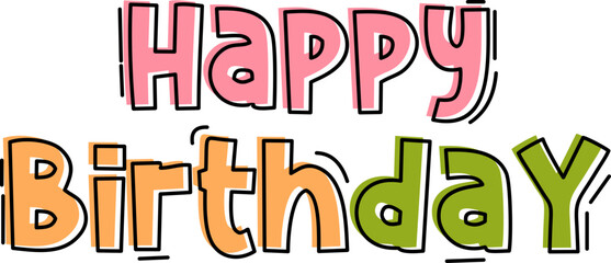 Happy Birthday Lettering Doodle