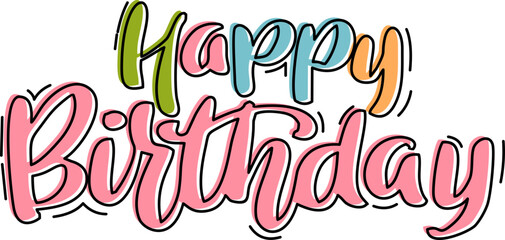 Happy Birthday Lettering Doodle